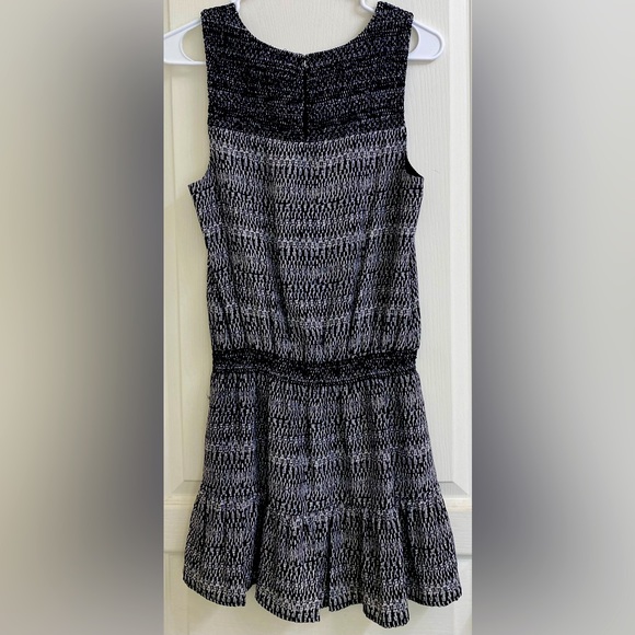 Joie Black White Leilou Silk drop Waist Mini Dress - Picture 6 of 7